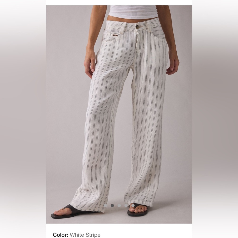 BDG Kayla pinstripe linen low rise pants